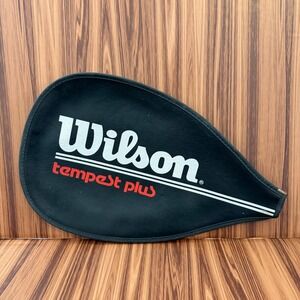 Vintage Wilson Tempest Plus Tennis Racquet Head Cover Black Vinyl Zippered Case